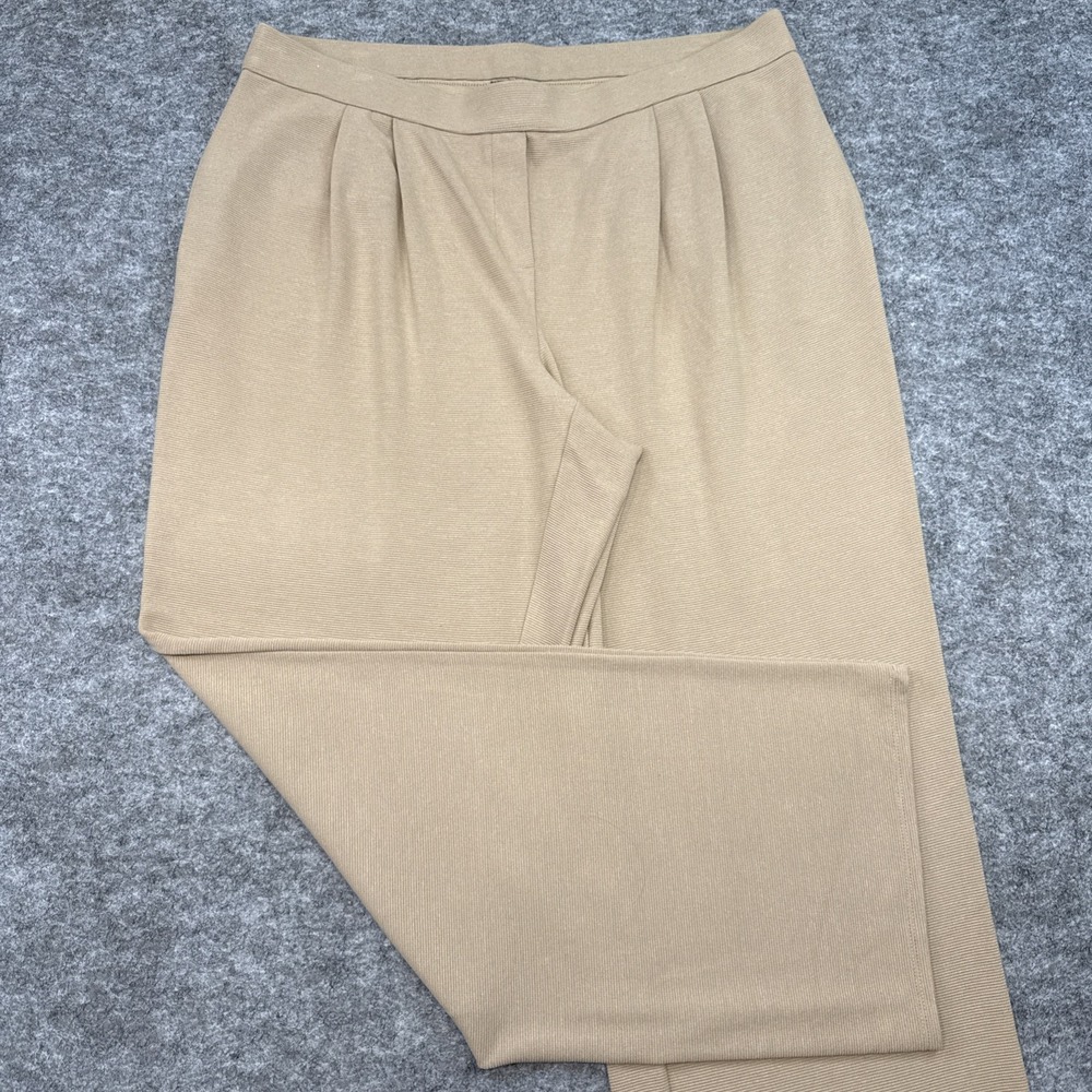 J‎ Jill pull on pants women's large neutral stretch pleated Wearever Collection
